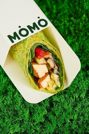 Nice vegan wrap with tofu and veggies  at MOMO in Kyiv