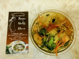 Vegan pho at Saigon Noodle House in Crofton