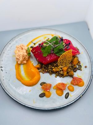 Un plat de poisson coloré ! at Altérez-vous in Louvain-la-neuve