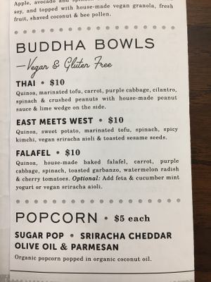 Vegan options  at Harriet & Oak in Rapid City