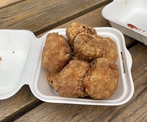 Battered mushrooms at Zad's in Manchester