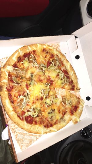 Had already took a bite but here's a photo of my pepperoni pizza! :) at Zad's in Manchester