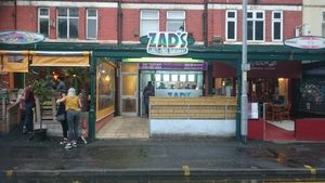 Front of takeaway  at Zad's in Manchester