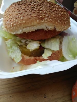 Fillet burger at Zad's in Manchester