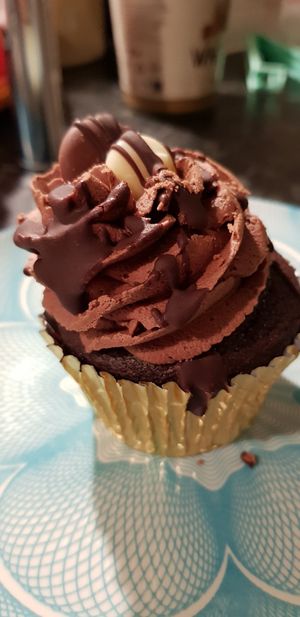 Chocolate cupcake at Zad's in Manchester