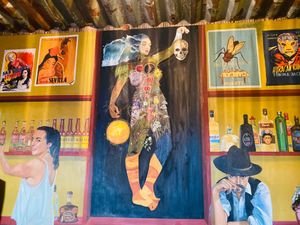 Funky decor in the back room.   at eS Bar in Keswick