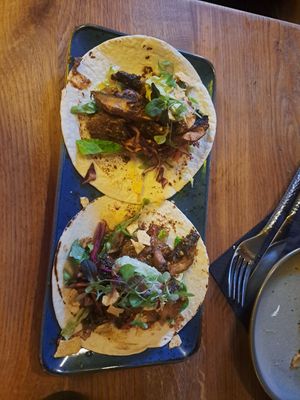 Mushrooms tacos...delicious at eS Bar in Keswick