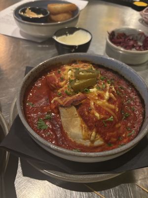 Refried bean enchiladas   at eS Bar in Keswick