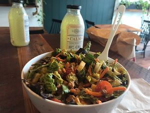 Vegan Buffalo Tofu salad  at Homegrown Kitchen in East Aurora
