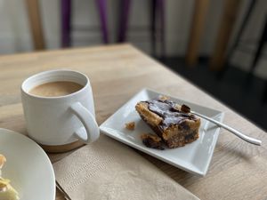 Mexican coffee, peanut butter bar  at Whole Glow Cafe in Cumberland