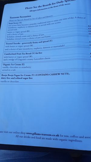  at Gillam's Tea Room in Ulverston