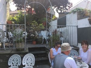 outside dining area at Gillam's Tea Room in Ulverston