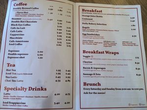 menu 1  at Root 31 in Rochester