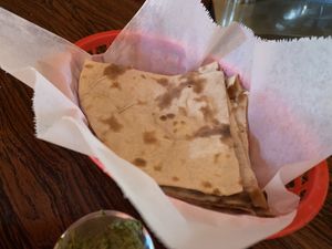Whole wheat roti bread. (The waiter said they also make these with cornmeal during the lunch buffet hours) YUM.  at Bombay Grill in Boise