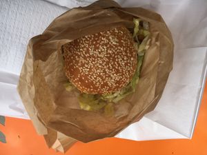 Burger at Marty's V Burger in New York City