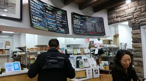 Counter at Marty's V Burger in New York City
