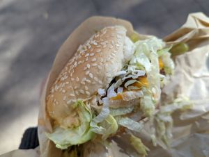 Original World Famous Burger. at Marty's V Burger in New York City