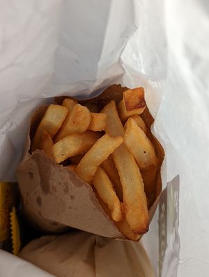Bagged fries. at Marty's V Burger in New York City