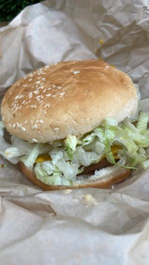 Classic burger at Marty's V Burger in New York City