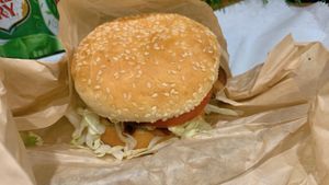 the CBR (chickn + bacon)   at Marty's V Burger in New York City