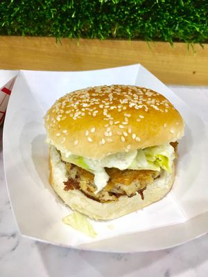 Crabby patty at Marty's V Burger in New York City