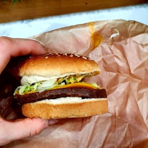 Original World Famous Burger at Marty's V Burger in New York City