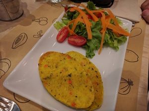 quinoa burger was a bit weird and dry at Universo Vegano in Verona