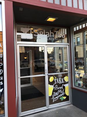 Entrance at Selah Tea Cafe in Waterville