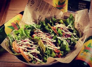 VEGAN HEMP TACOS  at Hemp Cafe Tokyo in Tokyo