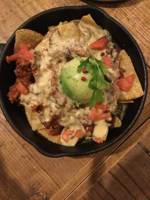 Nachos with the avocado toppings(+300)-large serving  at Hemp Cafe Tokyo in Tokyo