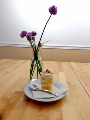 mango fool (with cafe made soya whip) at Milda's Pizzas & More in Fredericton