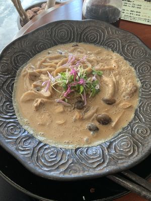 Mushroom pasta at Kururu in Nara