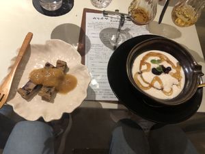 Banana cake and soy milk yogurt  at Kururu in Nara