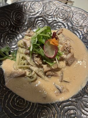 Mushroom noodles   at Kururu in Nara