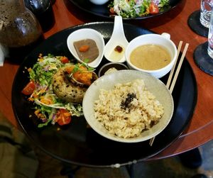 The Tofu Hamburg meal set.  at Kururu in Nara