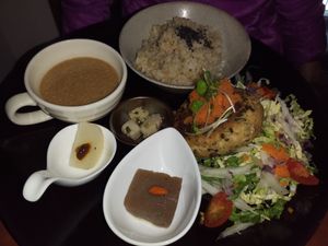 Brown rice set at Kururu in Nara