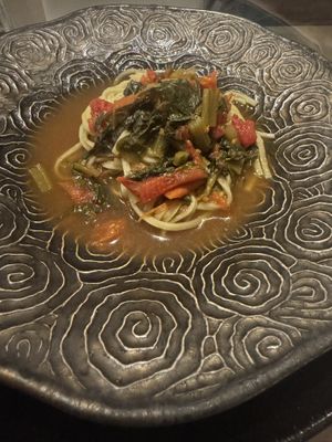 Organic. I got the tomato based broth    at Kururu in Nara