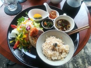 Tofu burger at Kururu in Nara