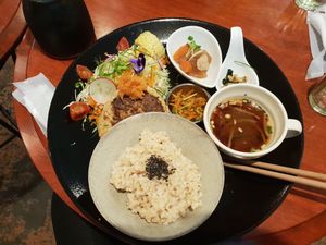 Hamburger set at Kururu in Nara