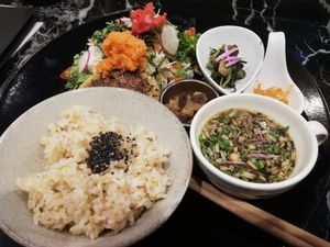 Hamburger plate at Kururu in Nara