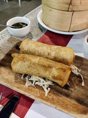 Spring rolls at Paradox Thai Food and Bar in Santorini