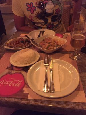 Our Vegan main at Paradox Thai Food and Bar in Santorini