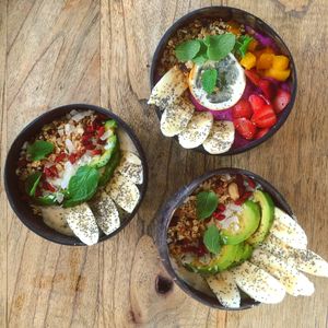 Smoothie bowls  at Bali Bowls in Canggu