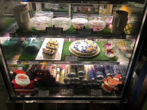 Dessert case at The Green Room in Taipei