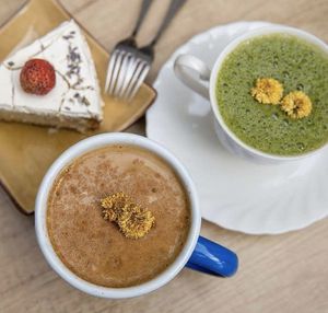 Soy matcha and cakes 🍰  at The Green Room in Taipei