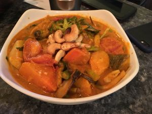Spicy cashew curry at The Green Room in Taipei