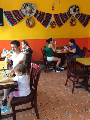Indoor seating (has AC) at Bubby's Burritos in Jersey City