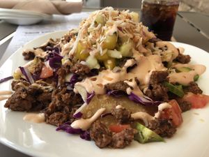 Vegan Hawaiian nachos at Uncle Grindz in Fallston
