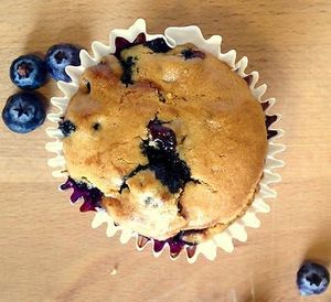 Vegan blueberry muffin! at La Masa Panaderia in La Paz