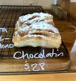 Vegan chocolate croissant at La Masa Panaderia in La Paz